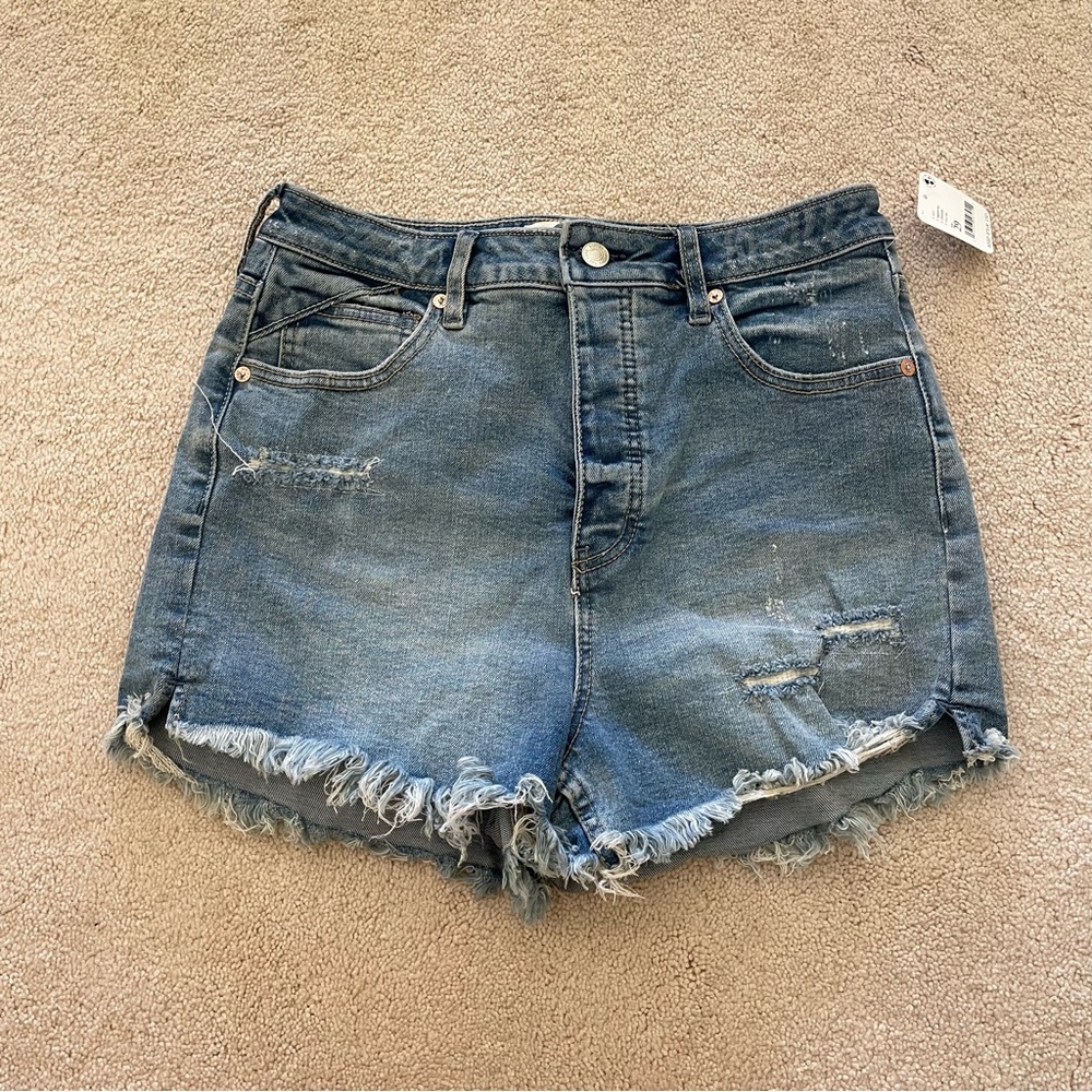 FP CRVY high waisted denim cut-off shorts, size 29 NWT